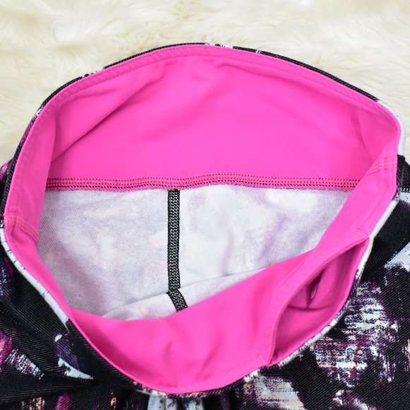 Lululemon Wunder Under Crop III Legging Size 6 Kara Blossom Yoga Black Pink - Picture 6 of 11